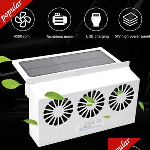 Outras ferramentas de limpeza de cuidados Novo USB Exaustor Mini Ventilador Radiador Super Mute Cooler para janela de carro Ventilador de ar movido a energia solar Ventilação fria D Dhmgc