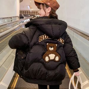 Пуховые парки Gitls, зима 2024, детская толстая бархатная толстовка с капюшоном, теплая куртка для малышей, детский топ для улицы, 9 лет 240123