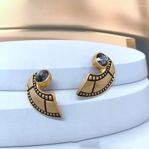 Stud Earrings Vintage Style Jewelry S925 Silver Pin Camera-roll Shaped 24K Gold Plated Metal Casting For Women