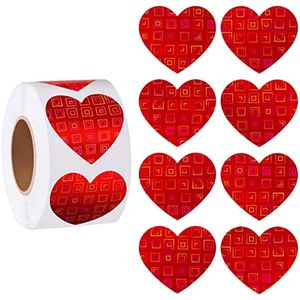 500st/Roll Love Heart -formad klistermärke TEAL Labels Birthday Party Gift Packaging Söt brevpapper Klistermärke Scrapbooking For Craft
