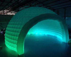 Atacado 26 pés de diâmetro grande ao ar livre inflável iglu evento casa uso pano oxford tenda cúpula inflável com luz de mudança led para eventos de festa