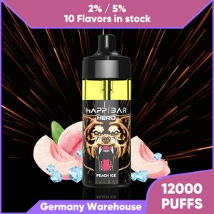 12000 Puff 12k riesige Einweg-E-Zigaretten Vape auswechselbarer 650-mAh-Akku 16ML-Vapes mit RGB-Vaper einstellbarer Spannung Bester Lieferant