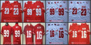 Football Jerseys Wisconsin Badgers Red #16 WILS #99 WATT #23 TAYLOR Men women youth gogogo