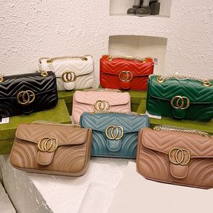 Designers mode axelväska kvinnor väskor riktiga läder handväskor kedjan kosmetisk messenger shopping totes lady's plånbok handväska