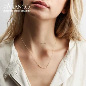 Pendant Necklaces eManco Women Statement Stainless Steel Necklace for Women Simple Thin Chain Necklace Choker Necklace Luxury Designer Jewelry