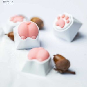 Keyboards Keyboards Cute Girly Pink Cat Paws Corgi Buttock Keycaps For Mechanical Keyboard ABS Animal Keycap personalized Key Cap Cherry Mx Switch YQ240123