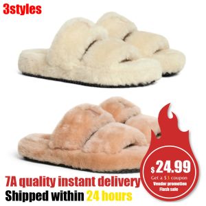 Slippers slid womens top quality Plush ladys Designer Shoes wool Sliders Winter fur Mule loafer Warm Shearling shoe luxury New Indoor Comfortable fluffy girl Sandal