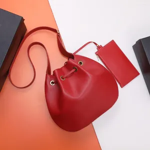 Torby wieczorowe kobiety moda oryginalną skórzaną torbę sznurkową wszechstronną minimalistyczną kieszeń fajną i swobodną crossbody na jedno ramię