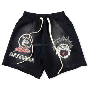 2024ss Hell Star Shorts Mens Shorts Summer Hellstar Classic Flame Letter Print Men Women Short Pants Streetwear Terry Fabric Casual Trousers