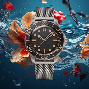 Factory Sales Ocean Watches 8215 Movement Automatic Mechanical Sea Watches Wave Pattern Dial Waterproof Luminous Montre High Quality Master Watchs