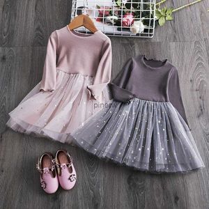 Girl's Dresses Little Girl Dress Long Sleeve Children Casual Wear Bling Girls Dresses Kids Baby Girl Clothes 1 2 3 4 Years Princess Tutu Frocks