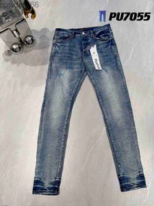 Chude męskie purpurowe dżinsy projektant Rower Rower Szczupły proste spodnie Fold Mash Mash