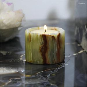 Ljushållare Konstnärliga afghanska marmor Round Holder Vessel Stone Jar för elegant hem och bröllopsdekor