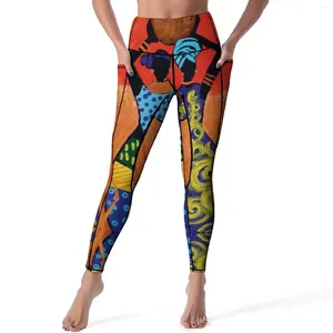 Kobiety Leggingi African Woman Yoga Pants Moja siostra Keeper Sexy High talia Vintage Sports Rajstopy rozciąganie design fitness Leggins