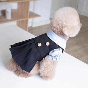 Одежда для собак, осенне-зимняя школьная форма INS, юбка, милая плиссированная рубашка, одежда для кошек и Тедди