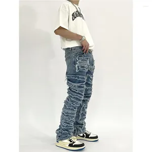 Męskie dżinsy S-4xl męskie dżinsowe spodni cztery pory roku zamka kostki Pantle Slim High Street Harem Spodni odzież H69
