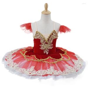 Stage Wear 2024 Ballet Skirt Red Professional Tutu Women Loetard Kids Girls Adults Swan Lake Costumes Ballerina Dress