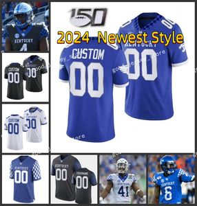 Fußballtrikots Benutzerdefinierte 2024 Kentucky Wildcats Fußballtrikot NCAA College Lynn Bowden Benjamin Snell Josh Allen Akeem Hayes Kavosiey Smoke Couch Cobb Rose