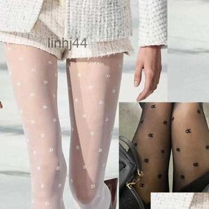 Socks Hosiery Maternity Bottoms 2023 Fashion Bot Y Tight Stockings Legging Pantyhose Woman Letter Printed Flocking Stocking Antihook Silk Bo Dhf