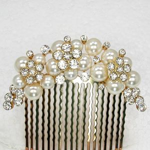 Hair Clips Clear Rhinestone Flower Fashion Comb L307 A2