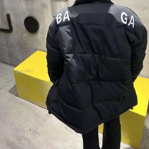 Męskie parkas zimowe klejenie puffer mężczyzn kobiety gęś w dół b alen designer kurtka zamek błyskawiczny kardigan list haftowany oversize parka