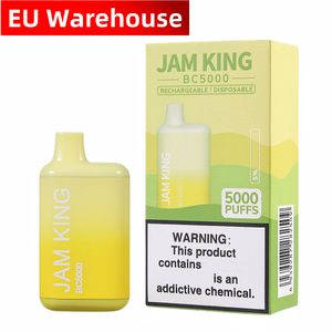 Jam King BC5000 vaper desechable EU Warehouse E Cigarette disposable vape puff 5000 2800 puffs Vape Mod 13ml Prefilled 650mAh Battery pen rechargeable juice