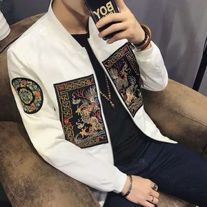 Spring Men Bomber Jacket 2017 New Fashion Chinese Long Pao Jackets Men Slim Fit Long Sleeve Casual Coats Windbreaker 5XL-M 799