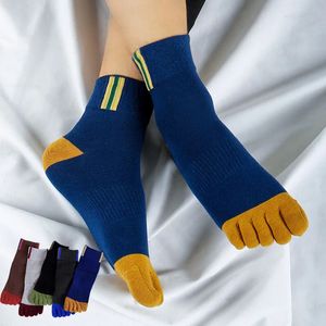 5 Pair Men's Cotton Five-toe Sports Socks Design Fashion High Quality Casual Five-finger Socks Men 240123
