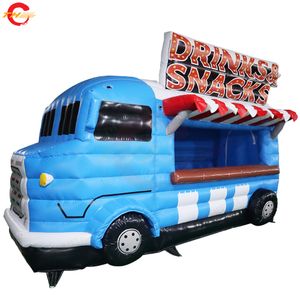 free door ship 4x2.7x3mH ice cream truck inflatable drinks snack food booth stang for sale