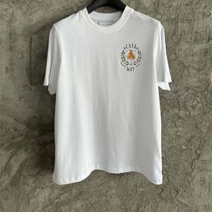 2024SS Summer Men Casual Tee Orange Printed Cotton Kort ärmar Tshirts