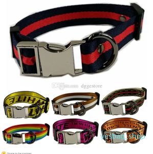 Designer Dog Collars for Small Medium Large Dogs Luxurious Adjustable Soft Nylon Pet Puppy Collar with Metal Buckle Color Wholesale