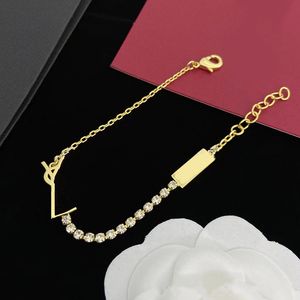 Ysl necklace Designer Bracelet Yslbracelet Classic Luxury Bracelets Bangle Letter Y Titanium Steel With Diamond Women Jewlery Gifts Woman Gold Luxury Jewelry 114