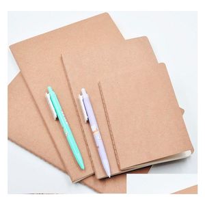 Notepads Wholesale Kraft Paper Notebook A4 A5 B5 Student Exercise Book Diary Notes Pocketbook School Study Supplies Drop Delivery Of Dh1Ru