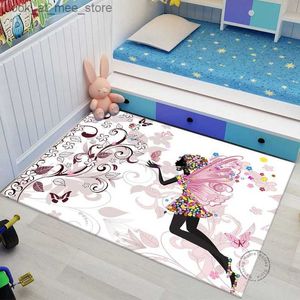 Teppich Schmetterling Fee Geschenk Bedruckter runder Teppich für Wohnzimmer Teppiche Camping Picknickmatten Flanell Anti-Rutsch-Teppich Yoga-Matte Stranger Thing Q240123