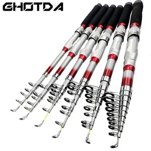 Portable Telescopic Fishing Rod 1.8M -3.6M Carp Feeder Hard FRP Carbon Fiber Pole Sea Fishing Rod 240123