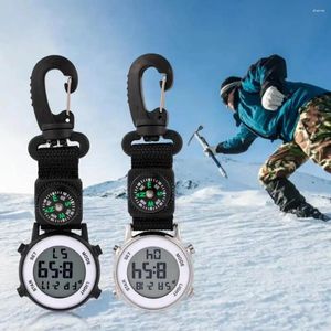 ساعات الجيب مشاهدة حركة الكوارتز الرقمية Display Compass Backpacker's Sports Hiking Carabiner Vintage Clock Daily Life