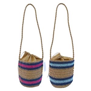 Borsa in tessuto da donna, borsa tote in pelle vegana grande borsa da viaggio estiva da spiaggia e borsetta borsa a tracolla retrò fatta a mano DF20-529