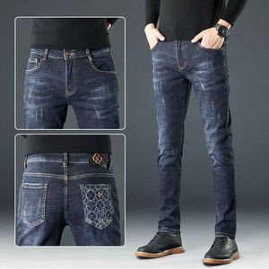 Роскошные дизайнерские мужские джинсы, роскошные итальянские джинсы высокого класса, мужские уличные осенние и зимние универсальные модные брендовые брюки.
