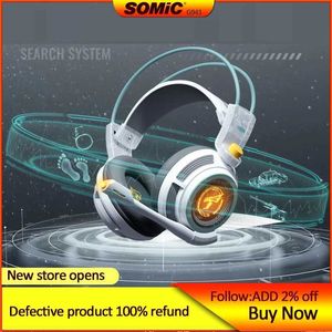 Headsets TabletG941 Gaming Headsrt 7.1 Sound Vibration Headset with Microphone Stereo Boss Noise Cancelling Headphones LED Light USB Plug J240123