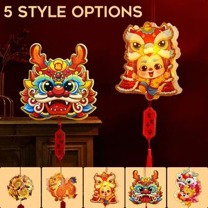 Chinese Year 2024 Dragon Decor Lantern DIY Handmade Handheld Paper Lanterns Toy for Kids Spring Festival Home Party Supplies 240119