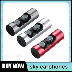 Mobiltelefonörlurar Sky TWS Earuds Wireless Bluetooth 5.0 Earpon In-Ear Stereo IPX 6 Sport Headset för smartphone Telefon hörlurar hörapparater J240123