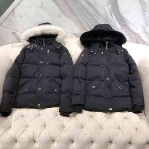 다운 재킷 남성 모피 칼라 파카 겨울 방수 흰색 오리 코트 망토 패션 남자와 여자 커플 무스 캐주얼 버전 23SS