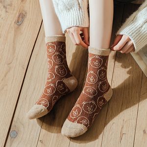 Winter Women's Socks Cotton Socks Thickened Warm Cute Bear Socks Trend Knitted Socks