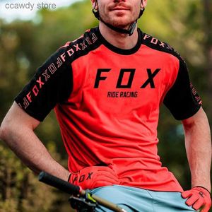 Men's T-Shirts Men Short Seve Jersey RIDE RACING Cycling Wear Downhill Mountain Bike Bicyc Tops Maillot Vtt Homme Motocross T ShirtH24123