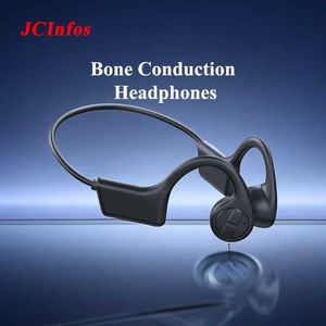 Headsets Bone Conduction Bluetooth Headphones Wireless IPX55 Music Running Sport HiFi Headsets For Smartphone Ear-hook Earbuds Black Mic J240123