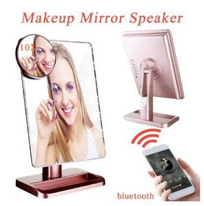 Mirrors bluetooth Speaker LED Makeup Mirror Smart Musical 20 Lights Touch Screen Adjustable Vanity Makeup Mirror with 10x Magnifier