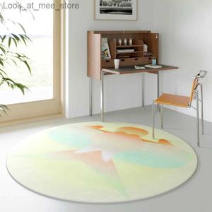 Tapete moderno abstrato sala de estar decoração tapete de pelúcia verde círculo tapetes para quarto macio macio cabeceira casa engrossar tapete q240123