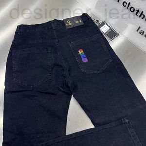 Jeans da uomo firmati Autunno e Inverno Nuovi pantaloni da gatto per uomo Marchio di tendenza da donna Elastico Slim Fit Fascia alta Piccolo piede Ricamato nero Gamba dritta WBJQ HKIO