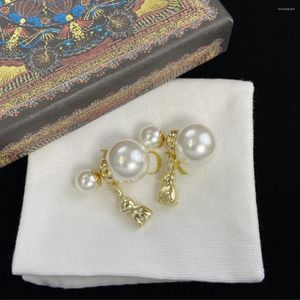 Kolczyki stadninowe vintage perły moda wszechstronna celebrytka w tym samym stylu kolce na uszach żeńska