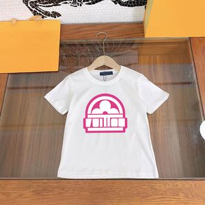 ファッションピュアコットンショートスリーブデザイナーキッズTシャツクラシックLレターボーイズガールズドレンレンズチルドレンラウンドネックプルオーバートップCSD2401232-6